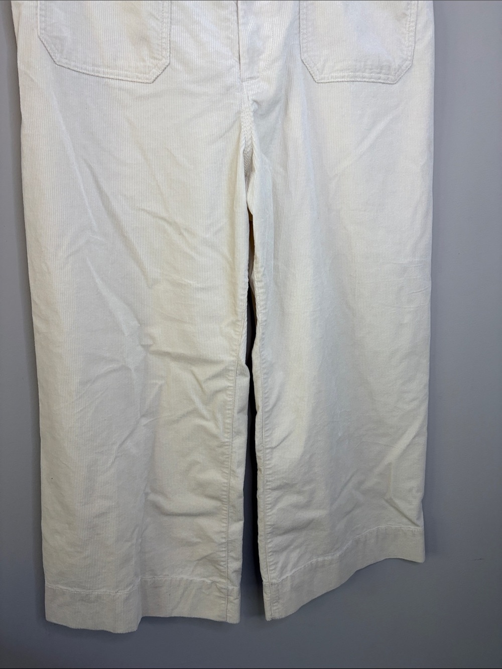 Maeve Anthropologie The Colette Pants Ivory High Rise Cropped Corduroy Sz 34 NEW - Picture 7 of 13
